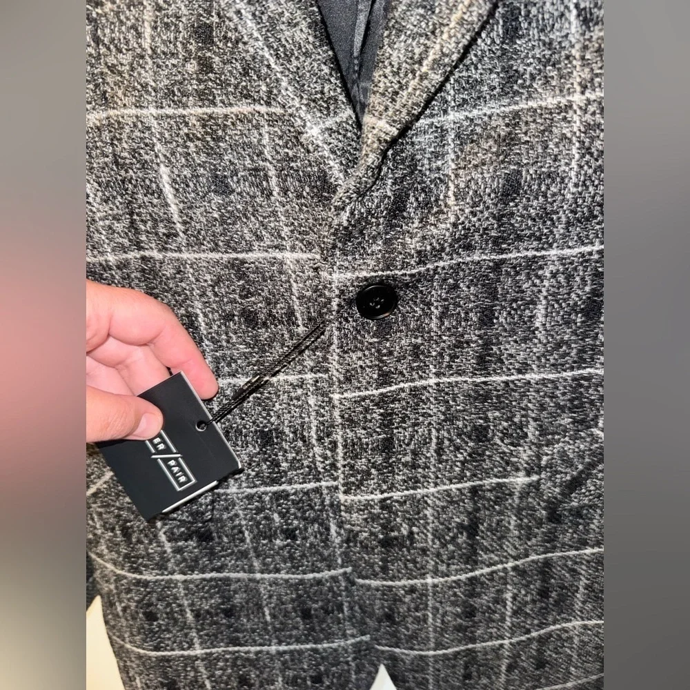 NWT Proper Pair Black and White Plaid Sports Jacket Size XL